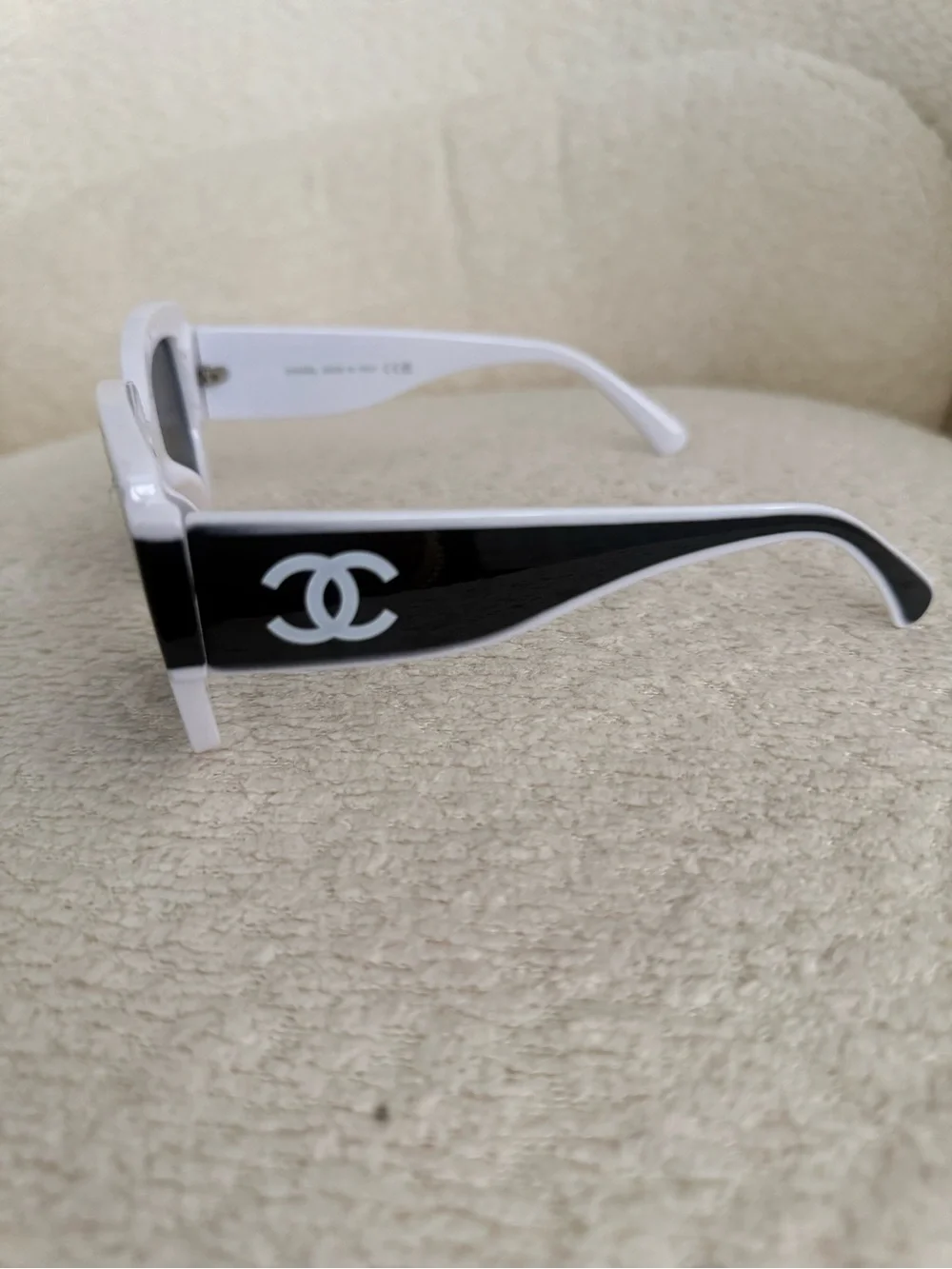 Black and white Chanel sunglasses